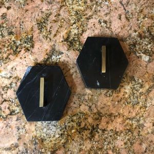 Black marble paper weights